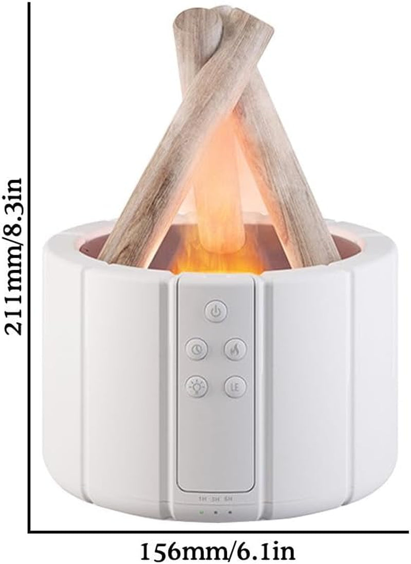 Bonfire Aromatherapy Humidifier, 250Ml Wireless Remote Control Usb Mist Fragrance Air Humidifier with Flame Lights, Bonfire Flame Style Humidifier Auto off Air Diffuser for Home Office Room