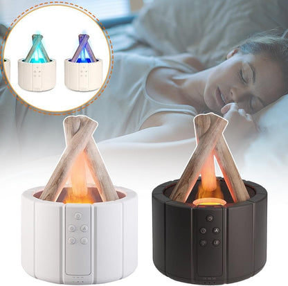 Bonfire Aromatherapy Humidifier, 250Ml Wireless Remote Control Usb Mist Fragrance Air Humidifier with Flame Lights, Bonfire Flame Style Humidifier Auto off Air Diffuser for Home Office Room